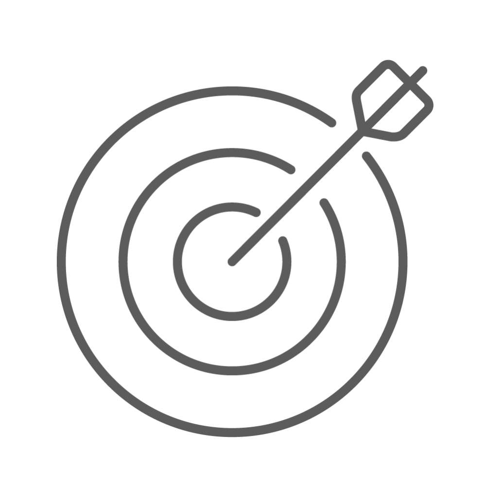 Target icon with a dart hitting the center, symbolizing goals, objectives, or protection targets.