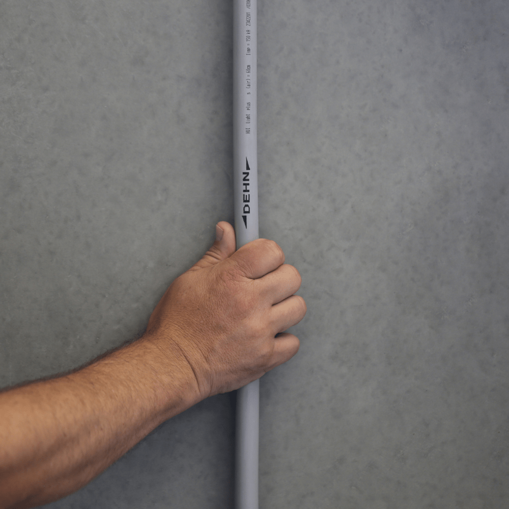 Cable HVI details, hand, installation lightning protection